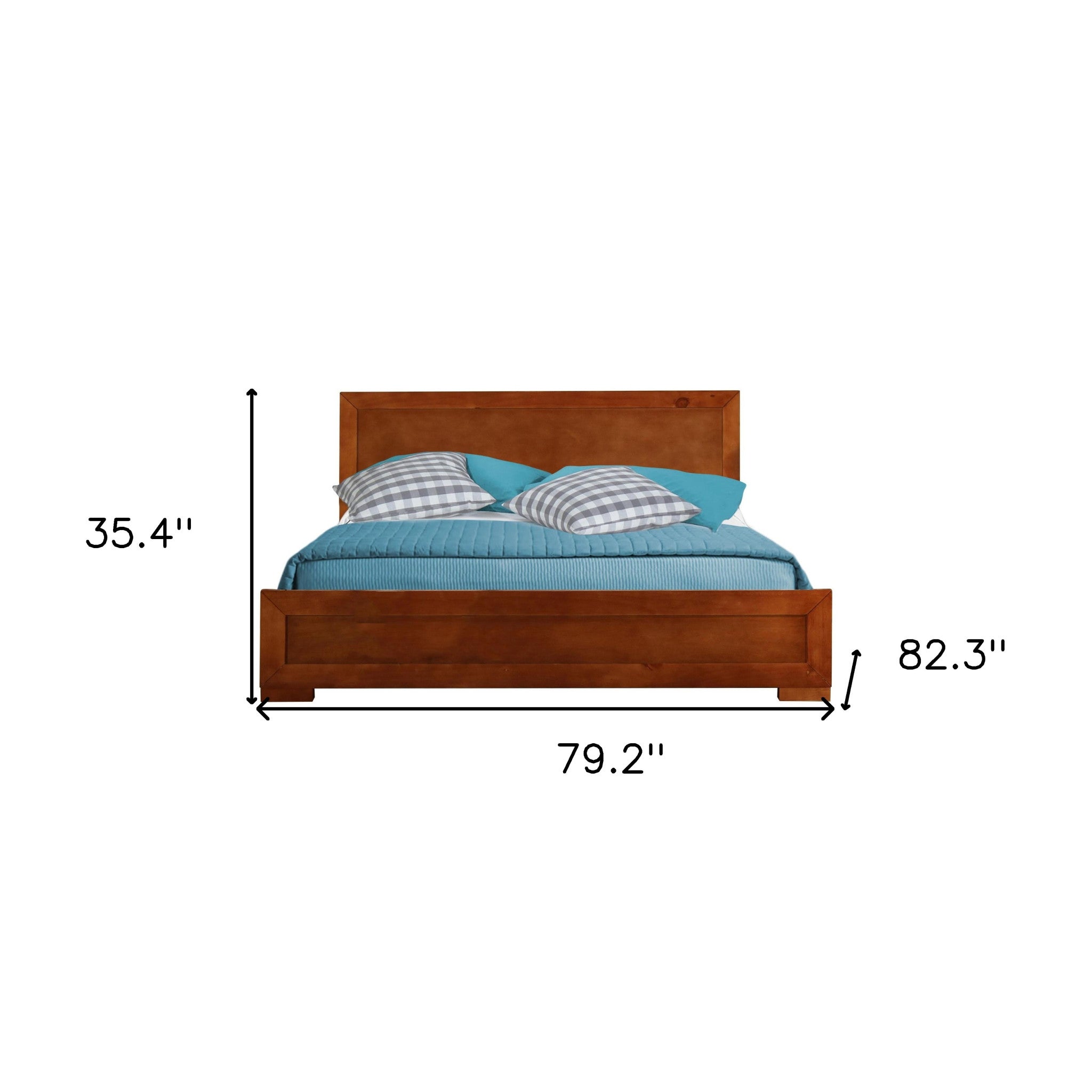 Brown Solid and Manufactured Wood King Bed Frame