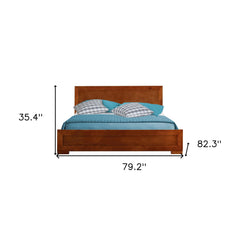 Brown Solid and Manufactured Wood King Bed Frame