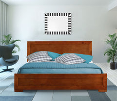 Brown Solid and Manufactured Wood King Bed Frame