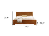Oak Solid and Manufactured Wood King Bed Frame - Homeroots