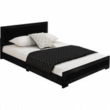 Black Wood Twin Platform Bed - Homeroots