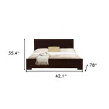 Espresso Wood Twin Platform Bed - Homeroots