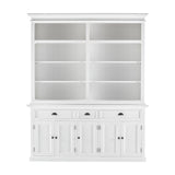 87" White Solid Wood Four Tier Bookcase - Homeroots