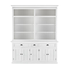 87" White Solid Wood Four Tier Bookcase