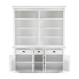 87" White Solid Wood Four Tier Bookcase - Homeroots