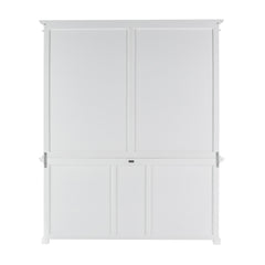87" White Solid Wood Four Tier Bookcase