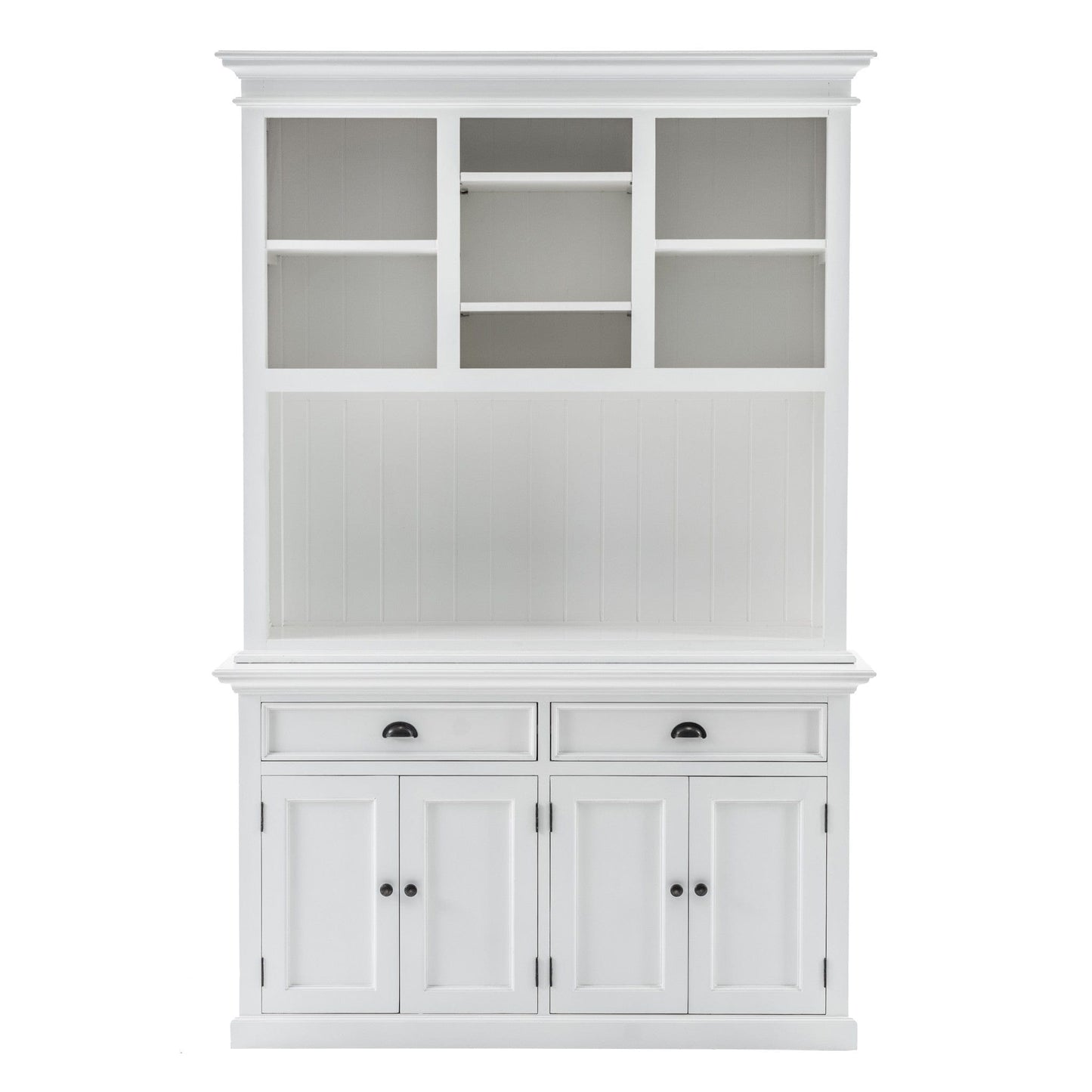 87" White Solid Wood Adjustable Two Tier Bookcase - Homeroots - Flyclothing LLC