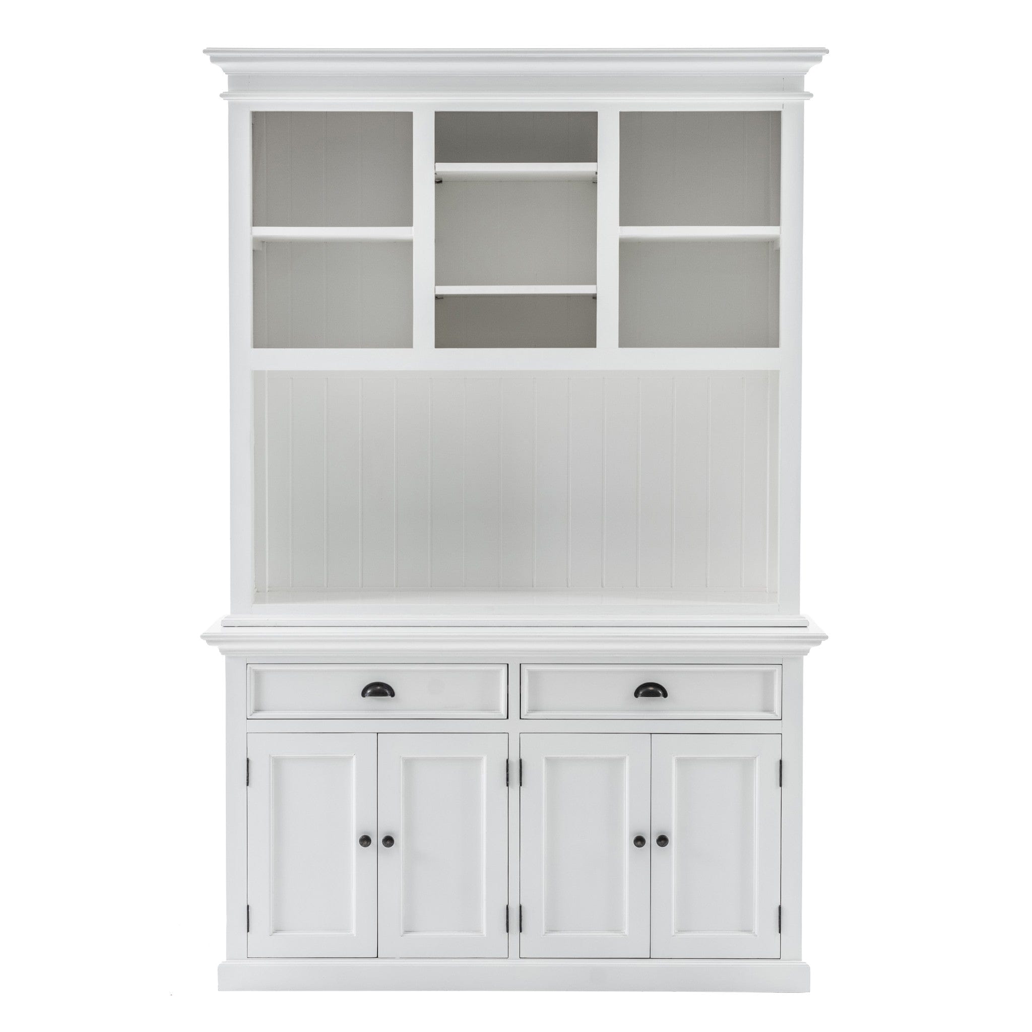 87" White Solid Wood Adjustable Two Tier Bookcase - Homeroots - Flyclothing LLC