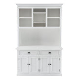 87" White Solid Wood Adjustable Two Tier Bookcase - Homeroots