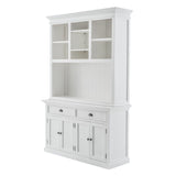 87" White Solid Wood Adjustable Two Tier Bookcase - Homeroots