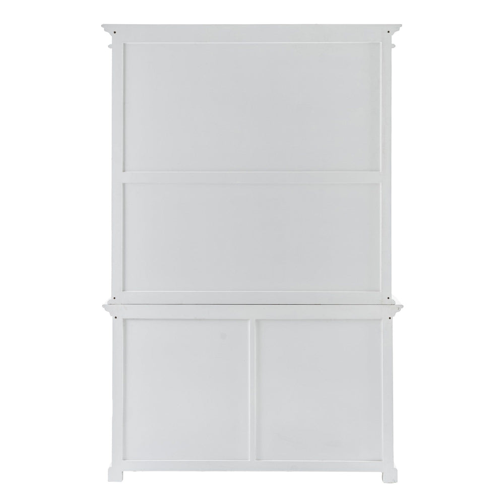 87" White Solid Wood Adjustable Two Tier Bookcase - Homeroots