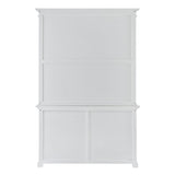 87" White Solid Wood Adjustable Two Tier Bookcase - Homeroots