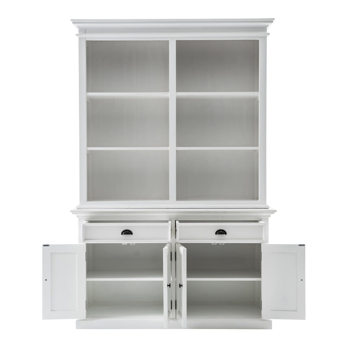 87" White Solid Wood Adjustable Four Tier Bookcase - Homeroots - Flyclothing LLC