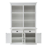 87" White Solid Wood Adjustable Four Tier Bookcase - Homeroots