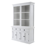 87" White Solid Wood Adjustable Four Tier Bookcase - Homeroots