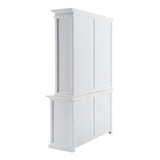87" White Solid Wood Adjustable Four Tier Bookcase - Homeroots