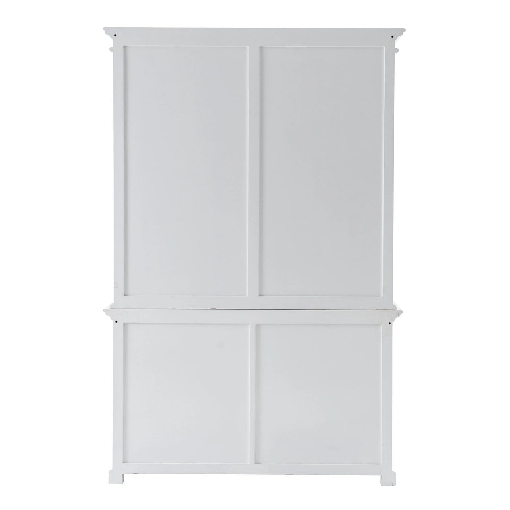 87" White Solid Wood Adjustable Four Tier Bookcase - Homeroots