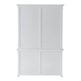 87" White Solid Wood Adjustable Four Tier Bookcase - Homeroots