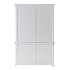 87" White Solid Wood Adjustable Four Tier Bookcase