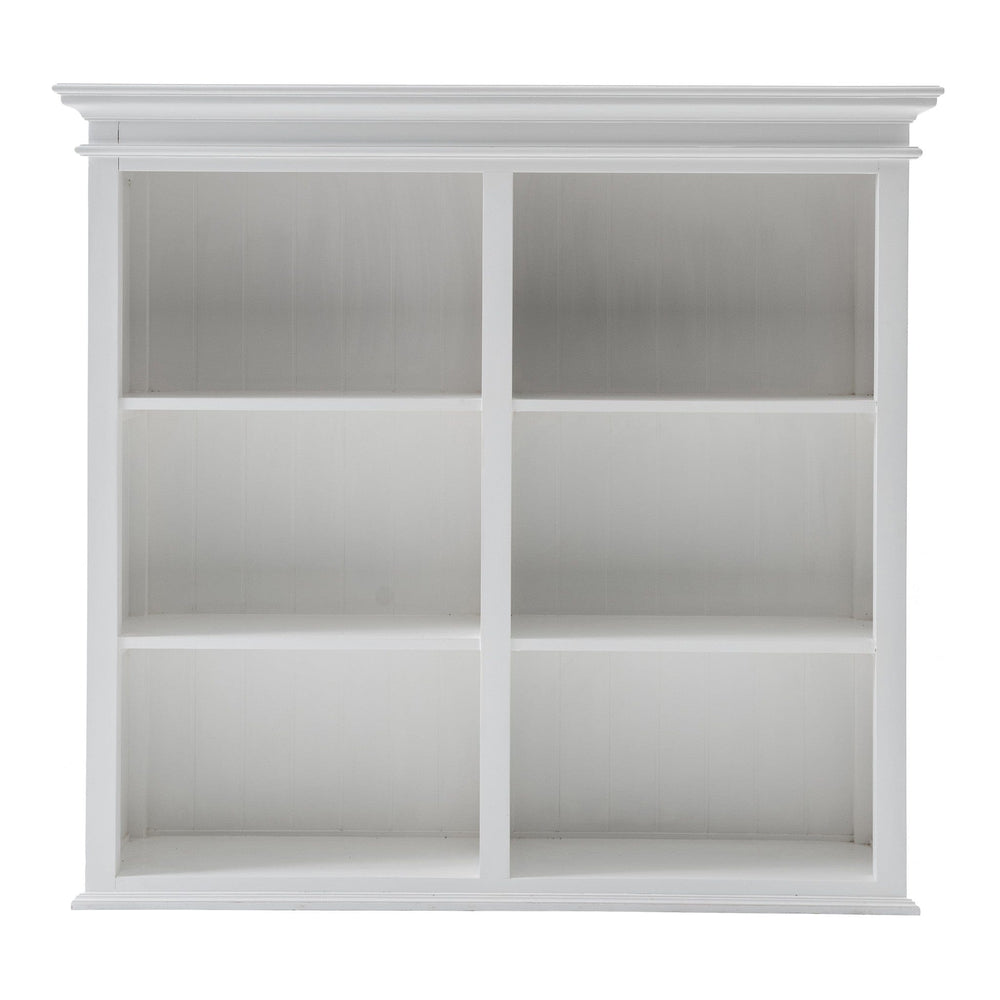 87" White Solid Wood Adjustable Four Tier Bookcase - Homeroots