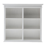 87" White Solid Wood Adjustable Four Tier Bookcase - Homeroots