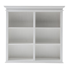 87" White Solid Wood Adjustable Four Tier Bookcase