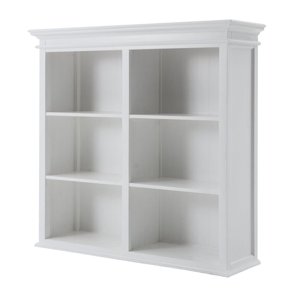 87" White Solid Wood Adjustable Four Tier Bookcase - Homeroots