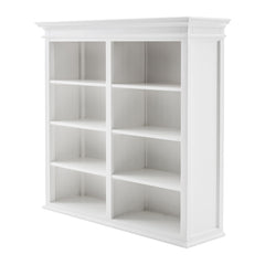 87" White Solid Wood Adjustable Four Tier Bookcase