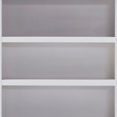 75" White Solid Wood Four Tier Bookcase