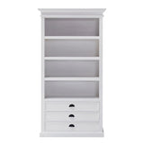 75" White Solid Wood Four Tier Bookcase - Homeroots