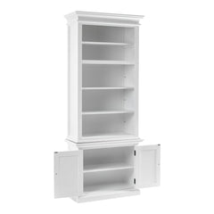 87" White Solid Wood Adjustable Four Tier Bookcase - Homeroots