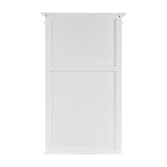 87" White Solid Wood Adjustable Four Tier Bookcase