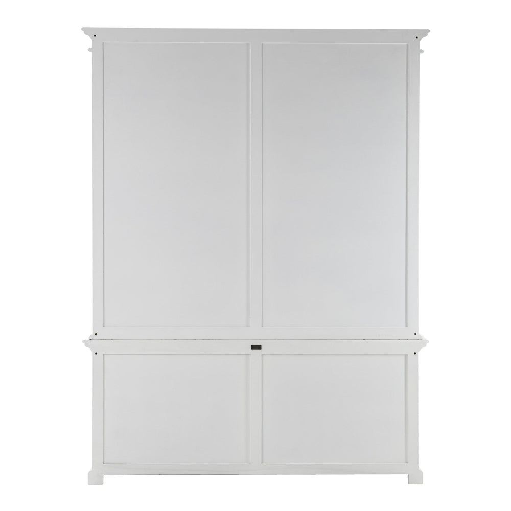 87" White Solid Wood Adjustable Four Tier Bookcase - Homeroots