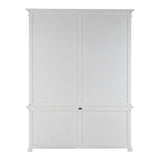 87" White Solid Wood Adjustable Four Tier Bookcase - Homeroots