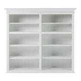 87" White Solid Wood Adjustable Four Tier Bookcase - Homeroots