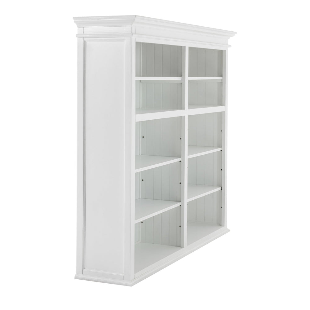 87" White Solid Wood Adjustable Four Tier Bookcase - Homeroots