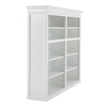 87" White Solid Wood Adjustable Four Tier Bookcase - Homeroots