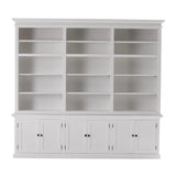 71" White Solid Wood Frame Dining Hutch With Multiple Shelves And Three Drawers - Homeroots - Flyclothing LLC