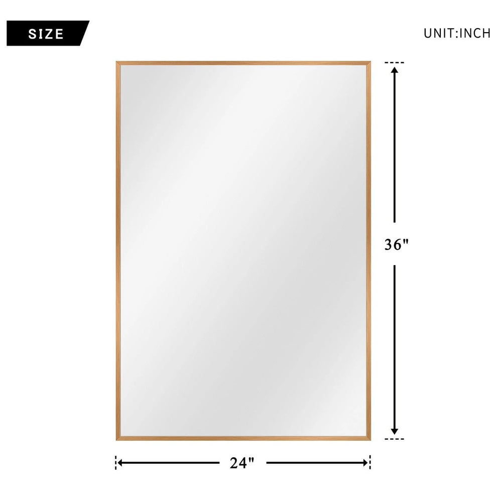 36" Gold Metal Framed Bathroom Vanity Mirror - Homeroots - Flyclothing LLC