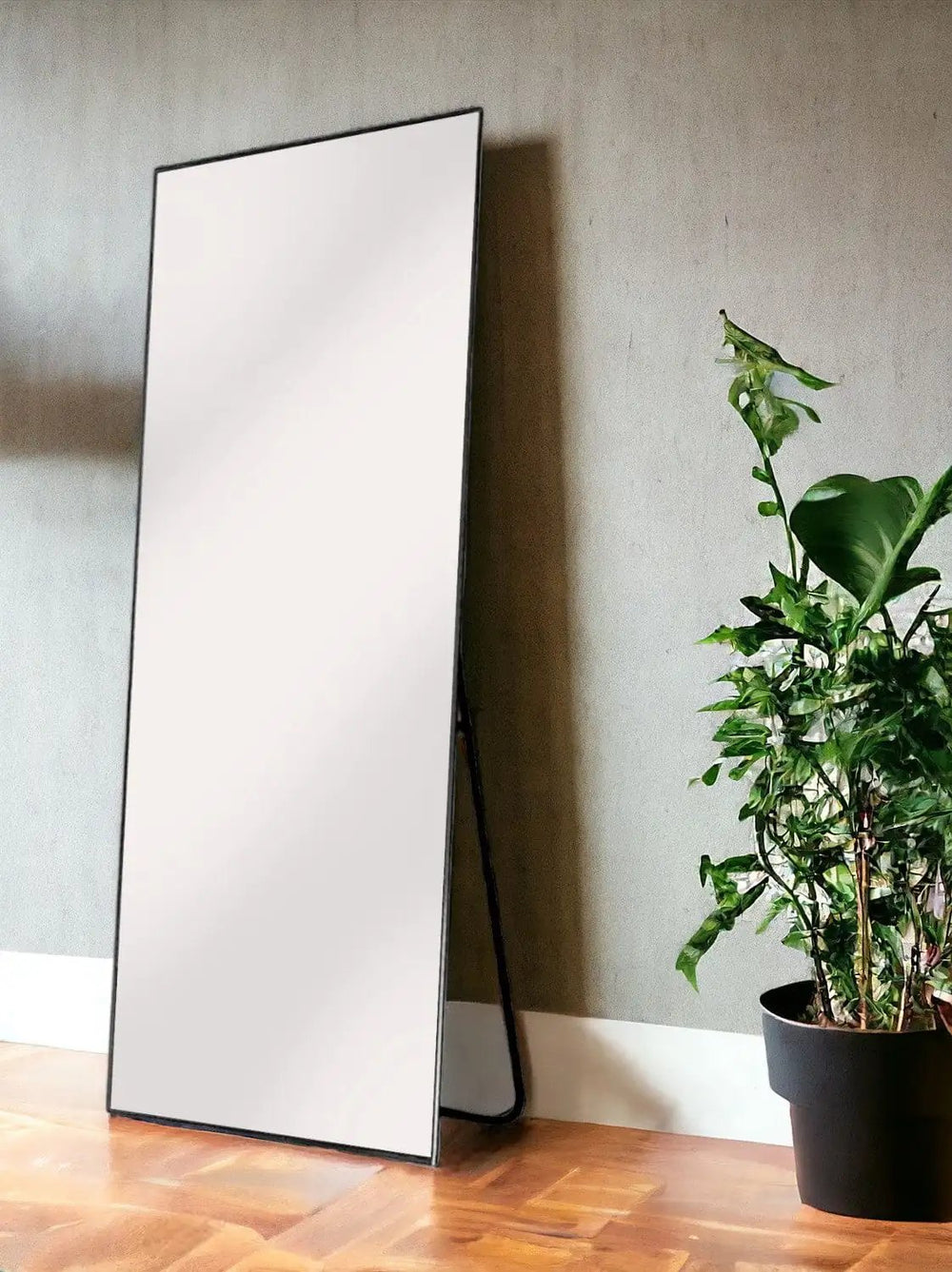 59" Black Metal Framed Full Length Mirror - Homeroots - Flyclothing LLC