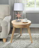Set of Two 28" Clear Table Lamp With White Drum Shade - Homeroots