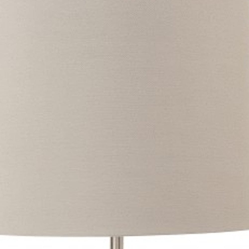 Set of Two Modern Distressed Gray and Silver Table Lamps - Homeroots