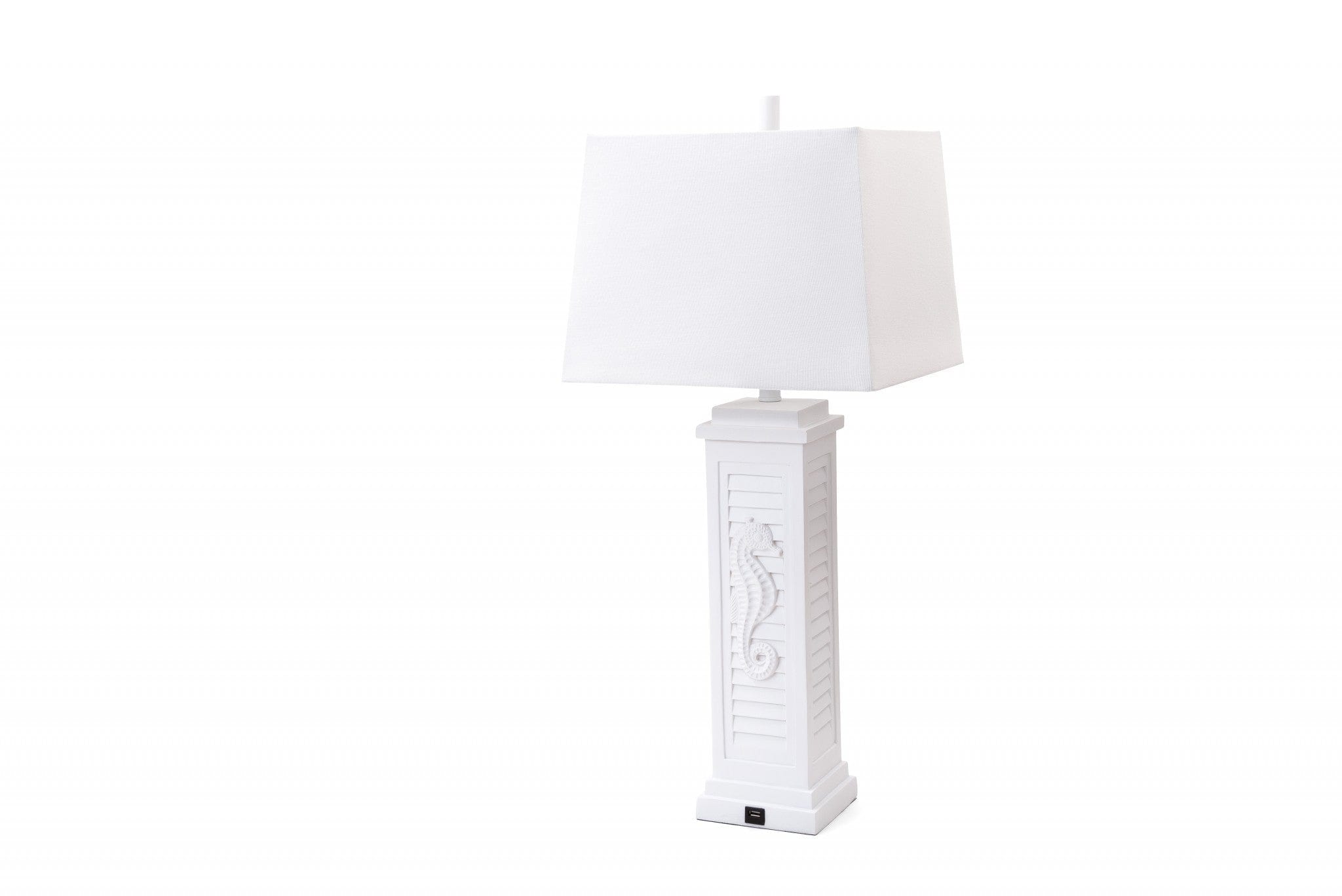 Set of Two 32" White Table Lamp With Off White Shade - Homeroots