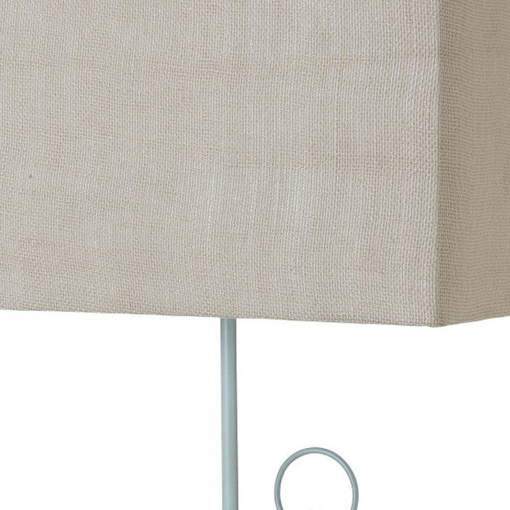 Set of Two 28" Blue Coastal Anchor Table Lamps With Beige Shade - Homeroots