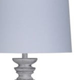 63" White Wash Plantation Resin Floor Lamp With White Fabric Drum Shade - Homeroots