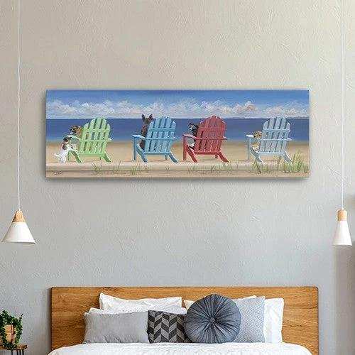 Dogs At The Beach Unframed Print Wall Art - Homeroots - Flyclothing LLC