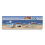 30" x 10" Dogs Perfect Beach Day Canvas Wall Art - Homeroots - Flyclothing LLC