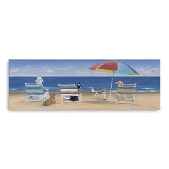 30" x 10" Dogs Perfect Beach Day Canvas Wall Art - Homeroots