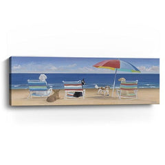 30" x 10" Dogs Perfect Beach Day Canvas Wall Art - Homeroots