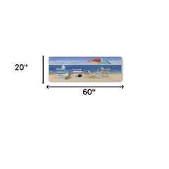 60" x 20" Dogs Perfect Beach Day Canvas Wall Art - Homeroots